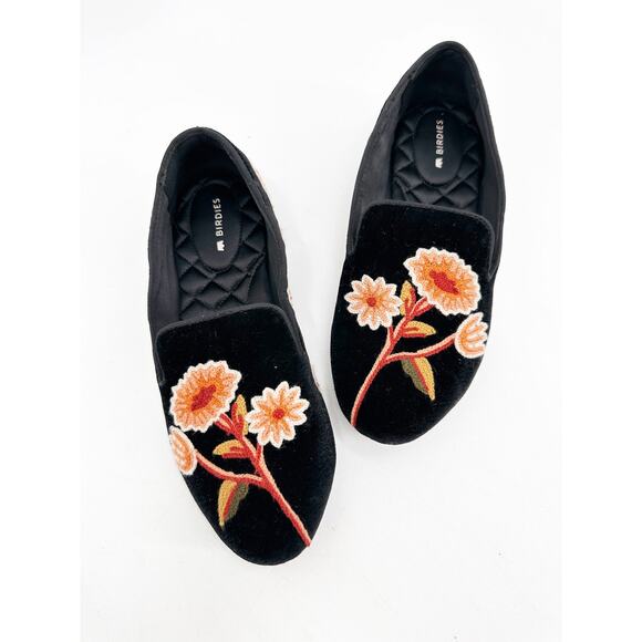 BIRDIES Starling Floral Embroidered Loafers Slip On 5.5 - Picture 1 of 5